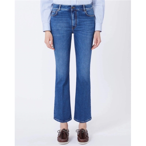 Weekend Max Mara WKDRAPALLO Cropped Jeans, Denim Blue 